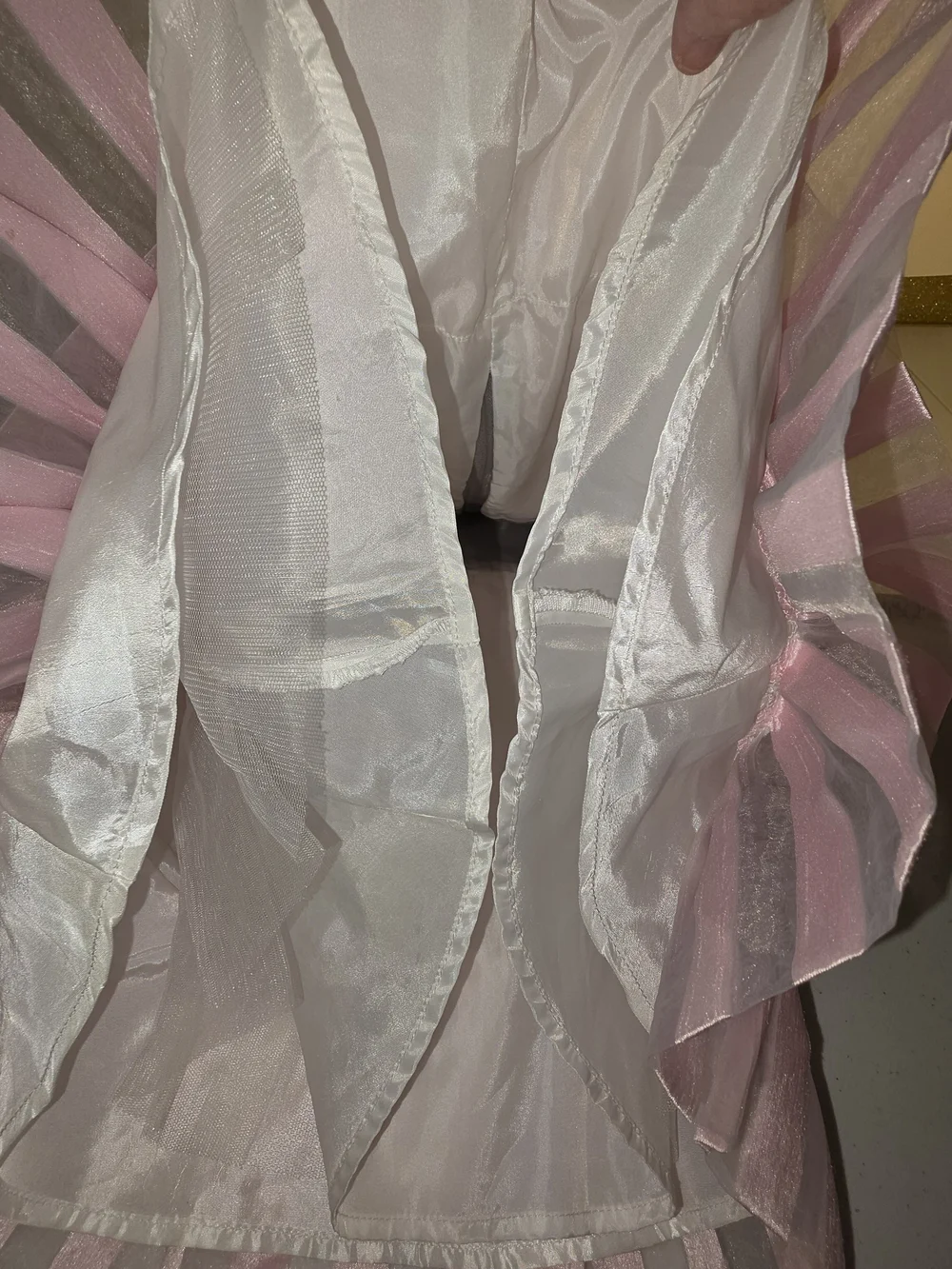 American Girl Bitty Baby Girl Twirly Tiered Dress Gray Pink Size 3 Toddler